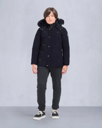 Parka unisex original con ribete de piel de oveja para niños Parka unisex original con ribete de piel de oveja para niños