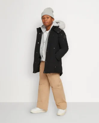 Parka unisex original con ribete de piel de oveja para niños Parka unisex original con ribete de piel de oveja para niños