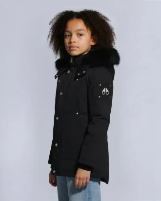 Parka unisex original con ribete de piel de oveja para niños