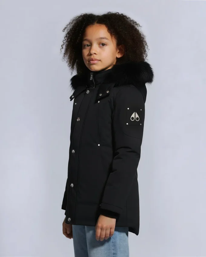 Parka unisex original con ribete de piel de oveja para niños Parka unisex original con ribete de piel de oveja para niños
