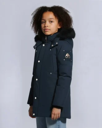 Parka unisex original con ribete de piel de oveja para niños Parka unisex original con ribete de piel de oveja para niños