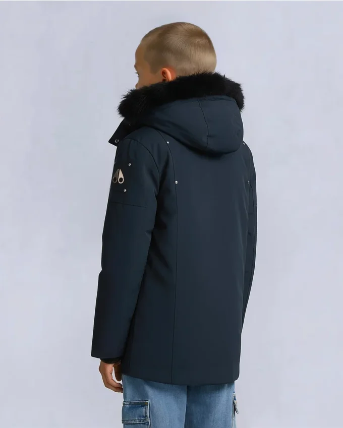 Parka unisex original con ribete de piel de oveja para niños Parka unisex original con ribete de piel de oveja para niños