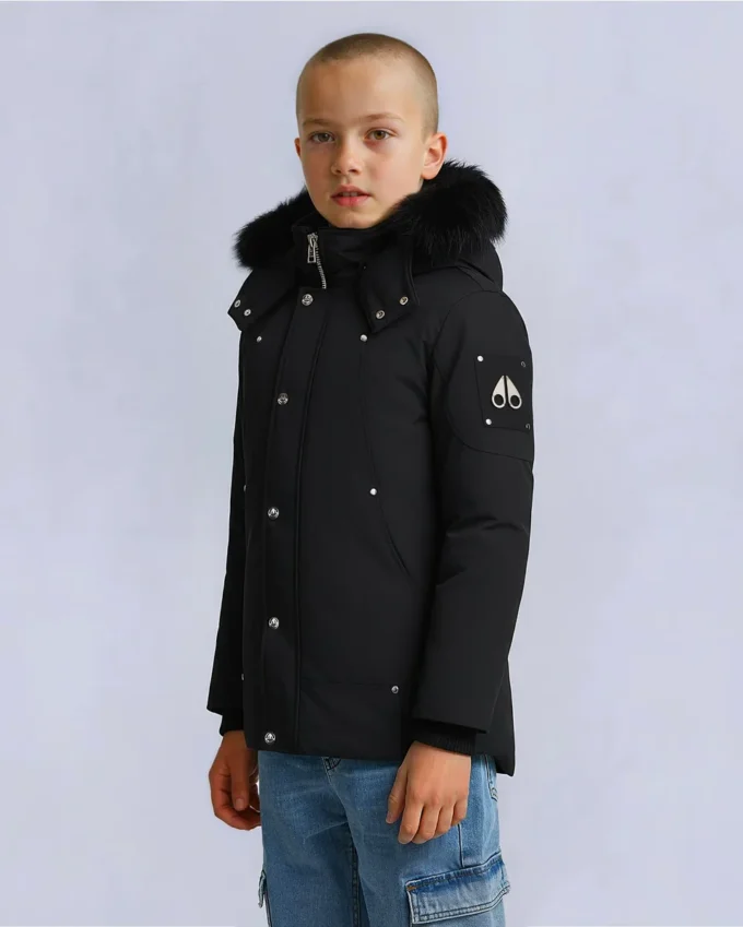 Parka unisex original con ribete de piel de oveja para niños Parka unisex original con ribete de piel de oveja para niños
