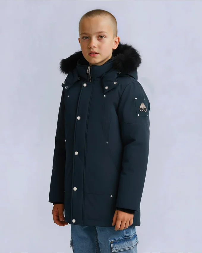 Parka unisex original con ribete de piel de oveja para niños Parka unisex original con ribete de piel de oveja para niños