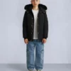 Parka unisex original con ribete de piel de oveja para niños Parka unisex original con ribete de piel de oveja para niños